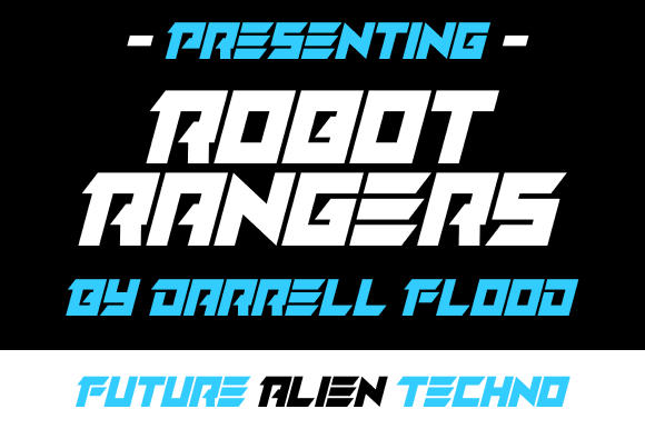 Robot Rangers: Edgy Sci-Fi Typography